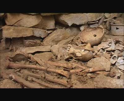 The excavation of a burial mount
